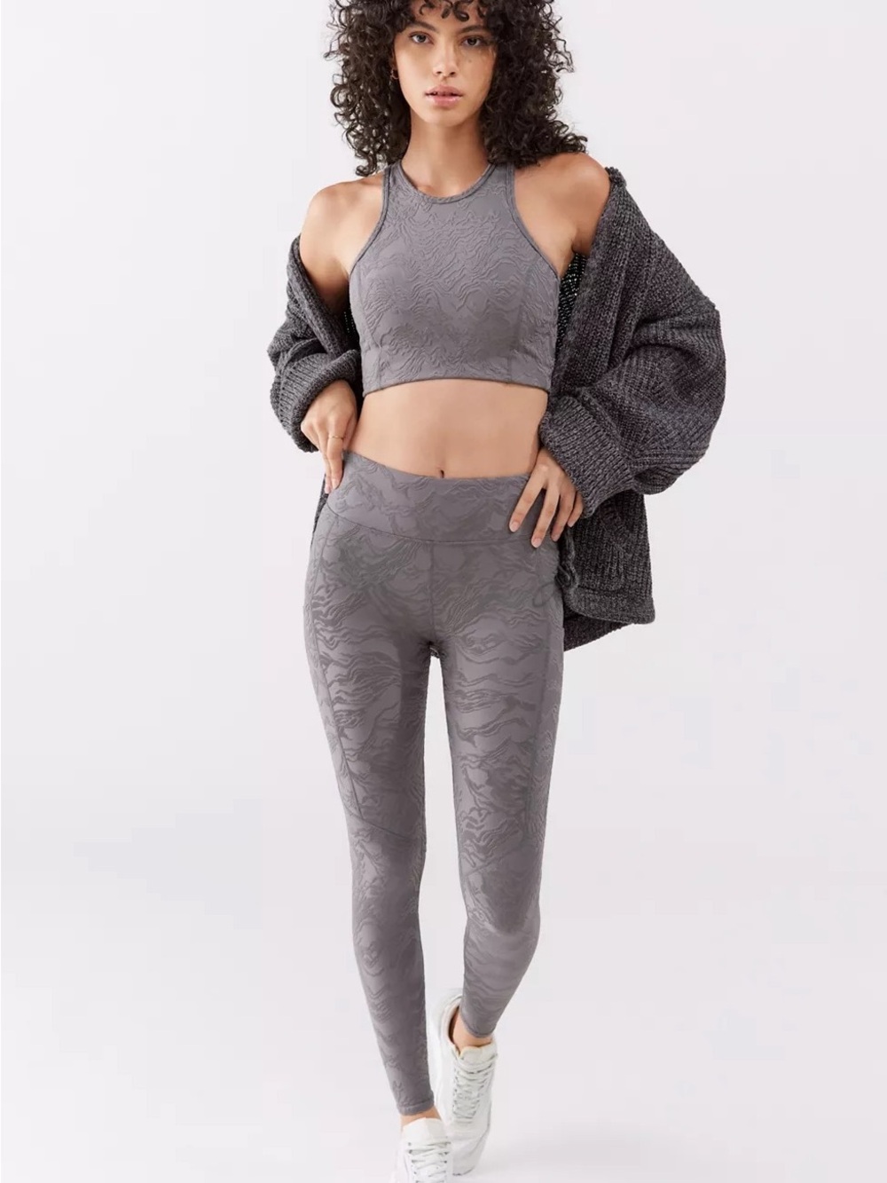 Twenty Montreal Canyon Strata 3D Activewear Legging Grey Textured Size XS
